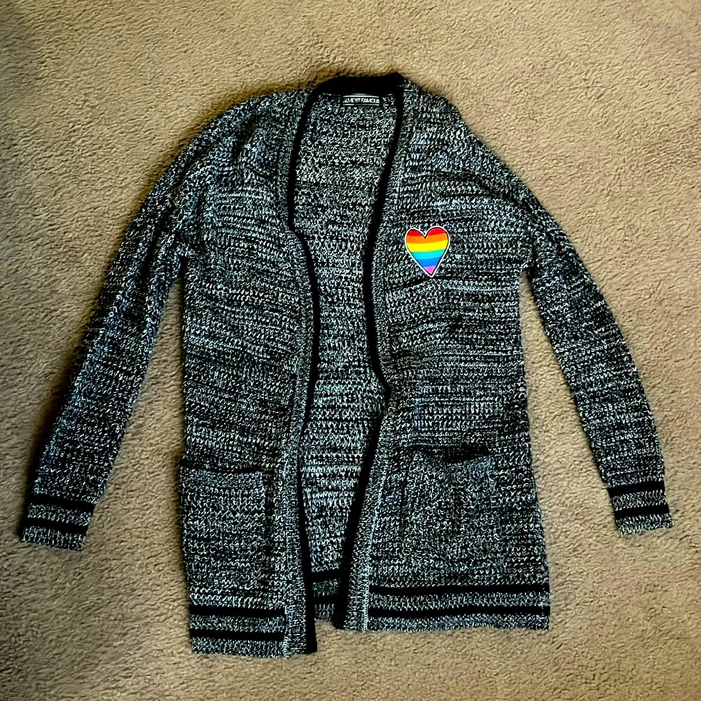 Cardigan with rainbow heart ❤️ ALMOST FAMOUS